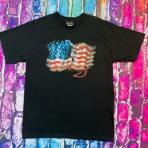 ELVIS PRESLEY T-SHIRT AMERICAN FLAG ALWAYS THE ORIGINAL size L